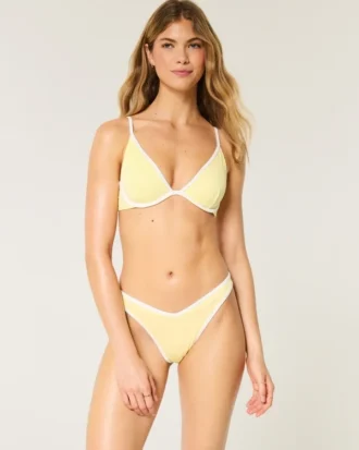Ribbet højbenet V-talje Cheekiest bikiniunderdel