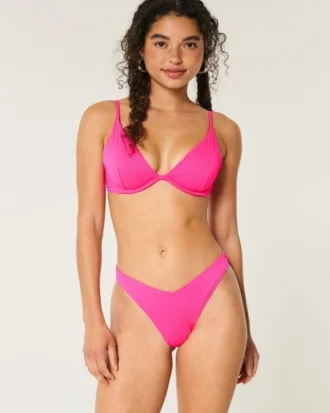 Ribbet højbenet V-talje Cheekiest bikiniunderdel