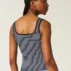 Ribbet sømløs tank top med firkantet halsudskæring Ribbet sømløs tank top med firkantet halsudskæring