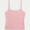 Ribbet sømløs tank top med firkantet halsudskæring Ribbet sømløs tank top med firkantet halsudskæring