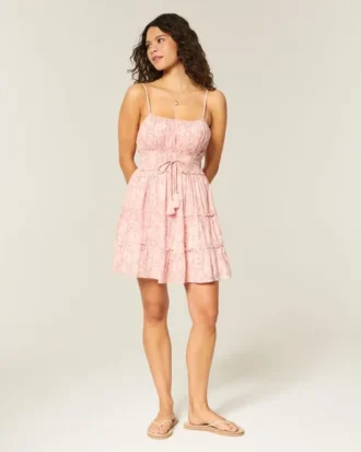 Shimmer Smocked Mini Dress