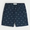 Shorts i linneblanding med mønster, der går til over knæet Shorts i linneblanding med mønster, der går til over knæet