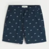 Shorts i linneblanding med mønster, der går til over knæet Shorts i linneblanding med mønster, der går til over knæet