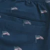 Shorts i linneblanding med mønster, der går til over knæet Shorts i linneblanding med mønster, der går til over knæet