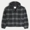 Skaterjakke med hætte i ternet flannel Skaterjakke med hætte i ternet flannel