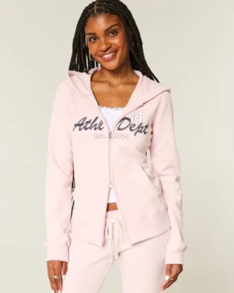 Slim Athletic Dept Graphic Zip-Up Hoodie