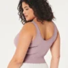 Sømløs ribbet V-hals tank top
