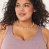 Sømløs ribbet V-hals tank top