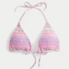 Smocked Halter Triangle Bikini Top Smocked Halter Triangle Bikini Top