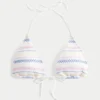 Smocked Halter Triangle Bikini Top Smocked Halter Triangle Bikini Top