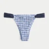 Smocket bikinitrusser med høj benudskæring