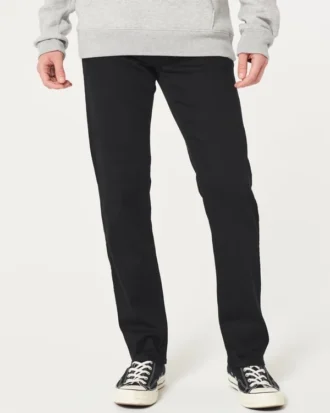 Sorte, smalle, lige jeans, der ikke falmer