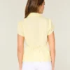 Stretch poplin broderet kortærmet skjorte Stretch poplin broderet kortærmet skjorte