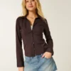 Stretch poplin skjorte med knapper