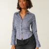 Stretch poplin skjorte med knapper