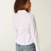 Stretch poplin skjorte med knapper