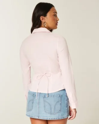 Stretch poplin skjorte med knapper