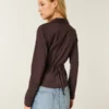 Stretch poplin skjorte med knapper
