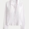 Stretch poplin skjorte med knapper