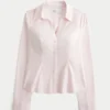 Stretch poplin skjorte med knapper Stretch poplin skjorte med knapper