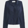 Stretch poplin skjorte med knapper