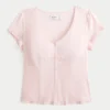 Stretch poplin-tekstureret kortærmet skjorte Stretch poplin-tekstureret kortærmet skjorte