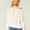 Strikket sweater med sløjfeærmer