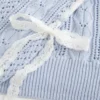 Strikket sweater med sløjfeærmer