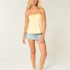 Stropløs babydoll-top med snøre