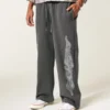 Superbaggy sweatpants med dobbelt flamme-grafik Superbaggy sweatpants med dobbelt flamme-grafik