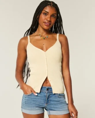 Sweater-tanktop med knapper