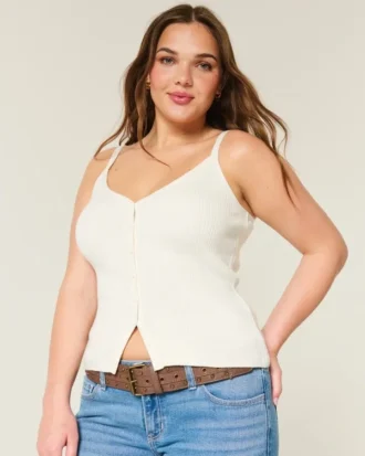 Sweater-tanktop med knapper