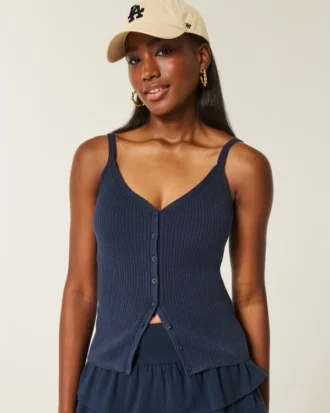 Sweater-tanktop med knapper