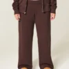 Sweatpants med bred benvidde og hjerteformet lomme Sweatpants med bred benvidde og hjerteformet lomme