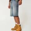 Taz Graphic Medium Wash Super Baggy Denim Shorts Taz Graphic Medium Wash Super Baggy Denim Shorts