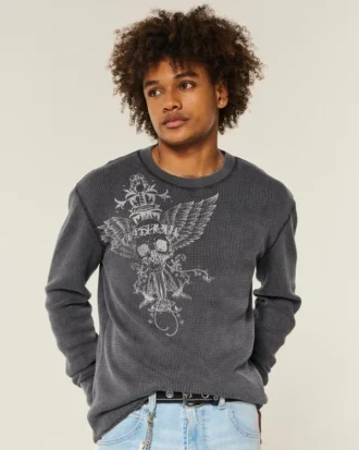 Termisk T-shirt med dødningehoved-print