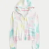 Terry Logo Graphic Wash Effect Zip-Up Hoodie Terry Logo Graphic Wash Effect Zip-Up Hoodie