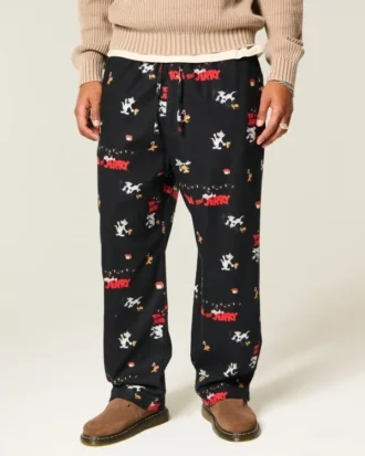 Tom og Jerry grafiske flannel pyjamasbukser