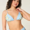 Triangel-bikinitop med flæsekant Triangel-bikinitop med flæsekant