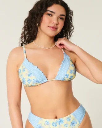 Triangel-bikinitop med flæsekant