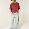 Tung baggy kort fodbold-T-shirt med grafisk print Tung baggy kort fodbold-T-shirt med grafisk print