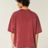 Tung baggy kort fodbold-T-shirt med grafisk print Tung baggy kort fodbold-T-shirt med grafisk print
