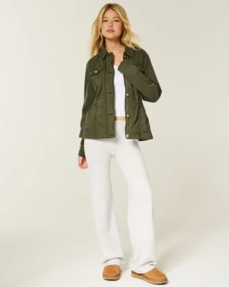 Twill Y2K militærjakke