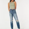 Ultra højtaljede mom jeans med rips og medium vask Ultra højtaljede mom jeans med rips og medium vask