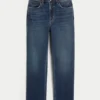Ultra højtaljede mørkvaskede 90’er-jeans med lige ben Ultra højtaljede mørkvaskede 90’er-jeans med lige ben