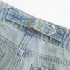 Ultra lav talje Lys vask Baggy jeans med spænde bagpå Ultra lav talje Lys vask Baggy jeans med spænde bagpå