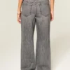 Ultra lav talje Mini-talje Grå baggy jeans Ultra lav talje Mini-talje Grå baggy jeans