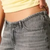 Ultra lav talje Mini-talje Grå baggy jeans Ultra lav talje Mini-talje Grå baggy jeans