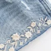 Ultra lavtaljede broderede denim-minishorts Ultra lavtaljede broderede denim-minishorts