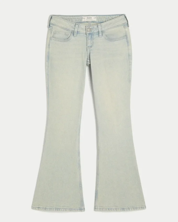Ultra lavtaljede, lysvaskede flare-jeans Ultra lavtaljede, lysvaskede flare-jeans